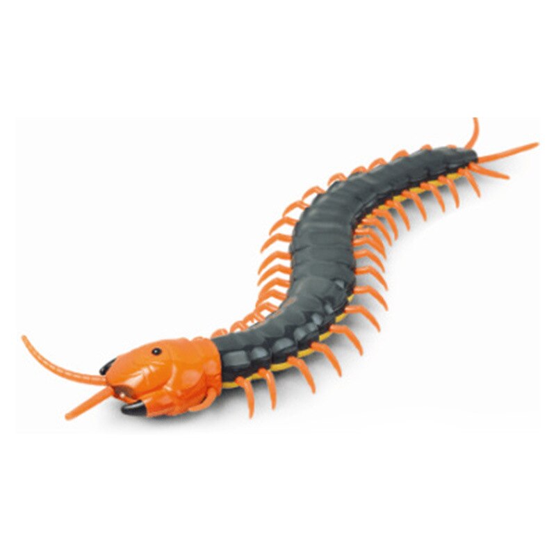 Télécommande infrarouge RC, jouet Animal, Kit pour enfants adultes, cafard intelligent, araignée, serpent, fourmi, farces, Radio, insecte pour garçons: Centipede Black