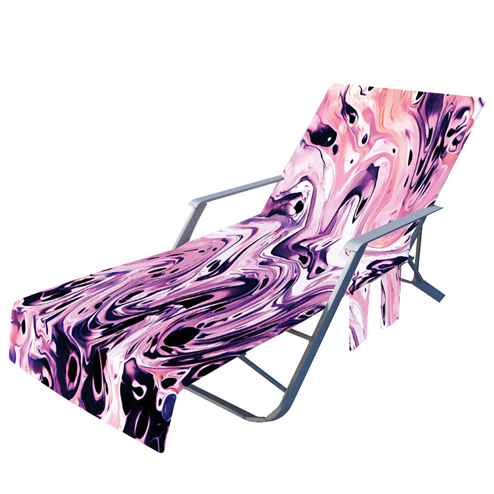 40# Ocean Series Recliner Cover With Side Pocket Soft Microfiber Sling Chair Summer Beach Towel Sunbathing Lounger Towel: A