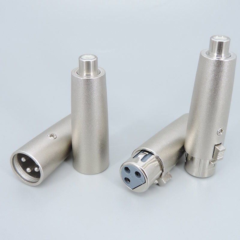 1pc audio Metal Microphone 3pin XLR Male female To 1/4" 6.35mm 6.5 Mic mono RCA male female Stereo Transform Converter Adapter