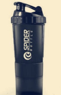 500ml Eiwit Shaker Blender Mixer Cup Sport Workout Fitness Gym Training Multifunctionele BPA Gratis Shaker Fles Water Container: black  500ml