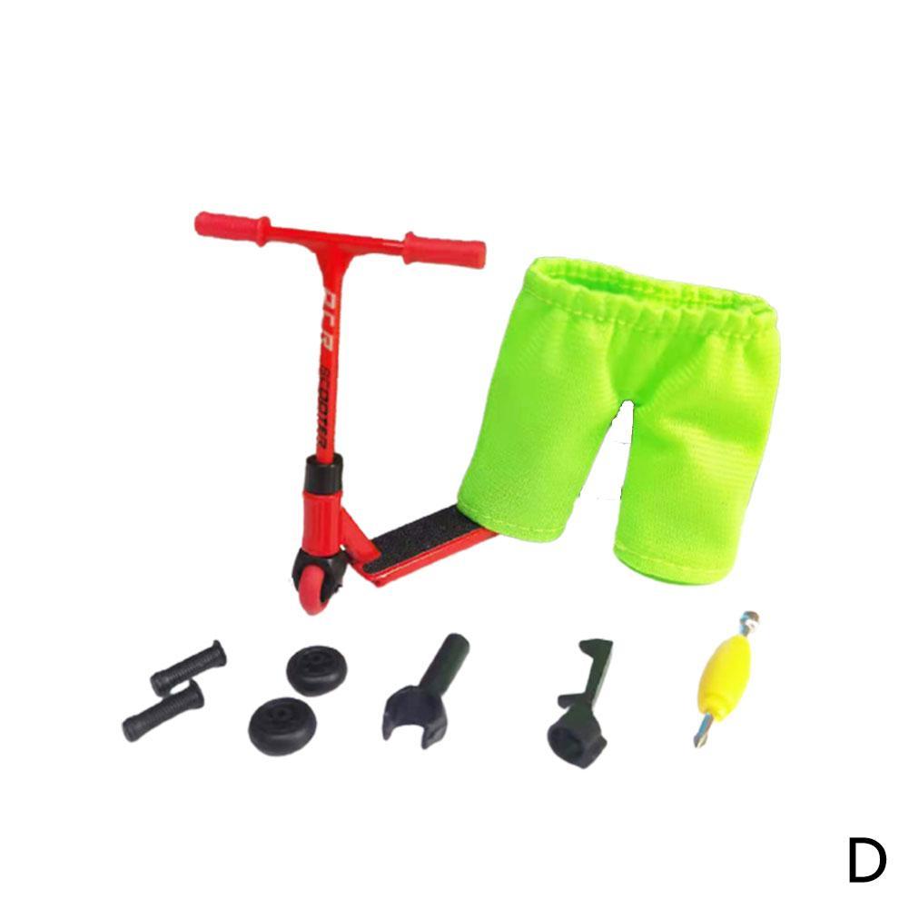 Mini trottinette à doigt en alliage, 1 ensemble, modèle, jouet interactif, nouveauté, activité sensorielle, Kit de Skateboard: D
