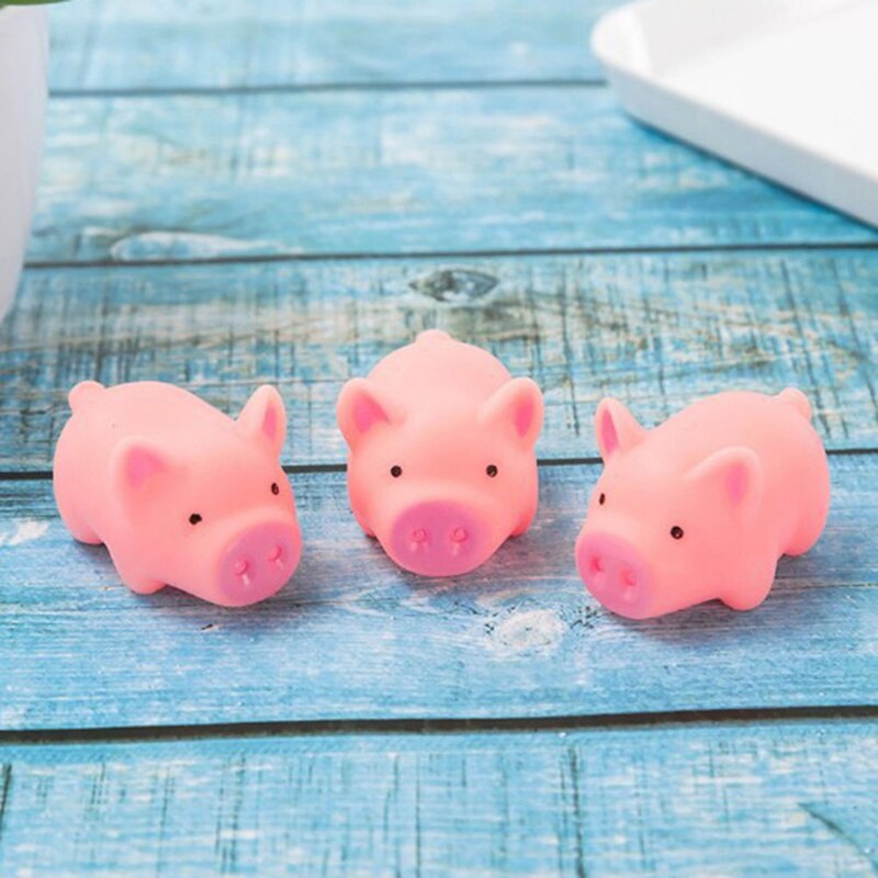 Juguetes Para Perros de 5cm, cerdo de goma chillón rosa, juguetes para mascotas, chirriante, para masticar, decoraciones para el hogar