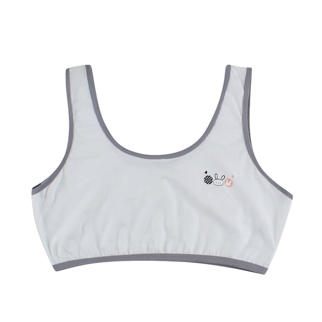 Kids Girls Underwear Foam Bra Vest Children Underclothes Sport Undies Clothes Training Push Up Bra Vest Sports Underwear#40: Gray