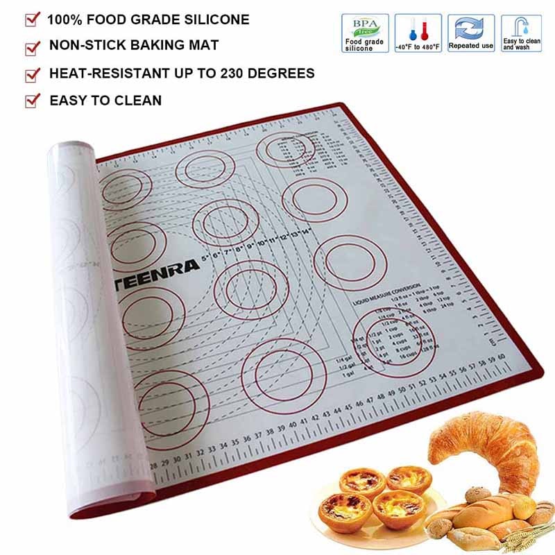 TEERNA anti-aanbaklaag Bakken Mat Grote Silicone Rolling Deeg Mat Macaron Siliconen Bakken Mat Cake Bakken Pasrty Gereedschap Bakvormen