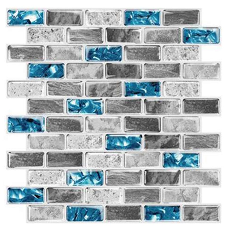 Kitchen Backsplash Self-Adhesive Textured Tile Stick On Vinyl Tiles Decorative Wall Tile For Kitchen Bathroom Laundry: Default Title