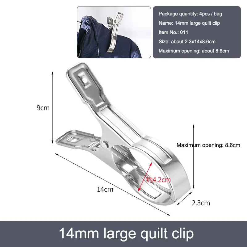 3-20 Stuks Kleding Clips Rvs Zwembad Handdoek Clips Wasknijpers Pinnen Houders Kleding Quilts Klemmen Afdichting clip Naaien Clip: Gun Metal