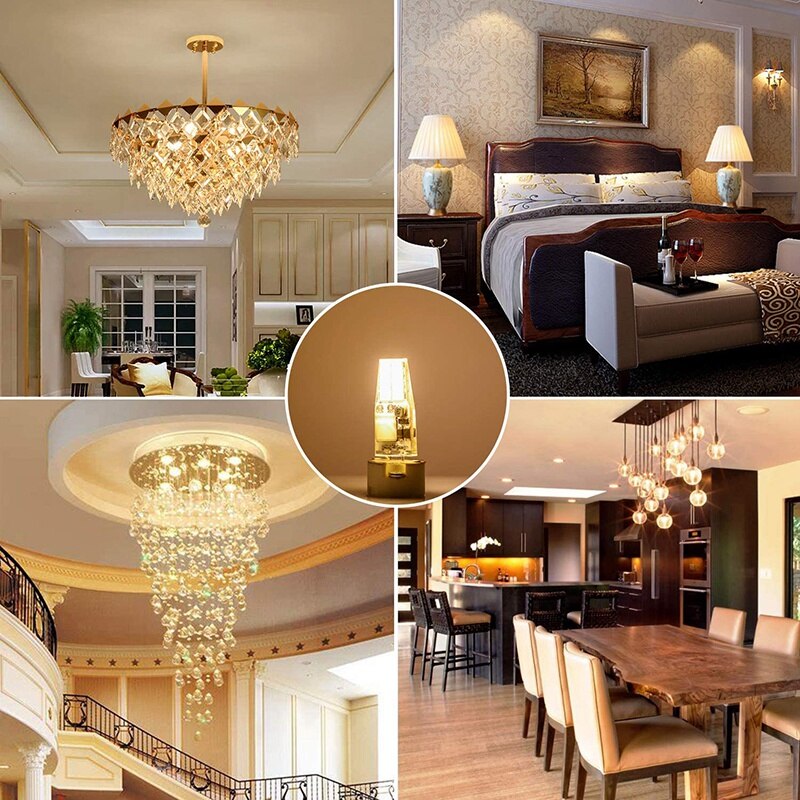 10 Pack 1.6W G4 Base LED Bulb, Glass Halogen Light Bulbs Replacement, Warm White 3000K, for Under Cabinet Puck Light