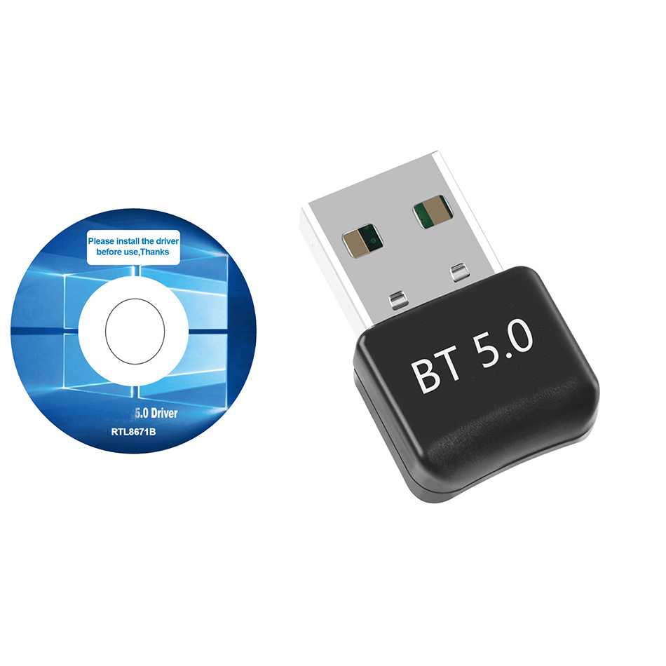 Creacube-Adaptador inalámbrico USB Compatible con Bluetooth 5,0, Adaptador Dongle, receptor de música, transmisor para PC Win 7 8 10