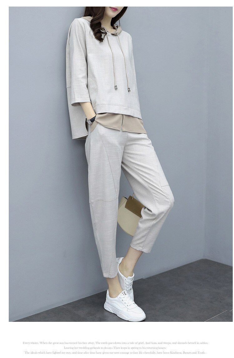 2 piece set spring casual sports suit female Korean version of the loose large size temperament pants of tide: Suit / XL