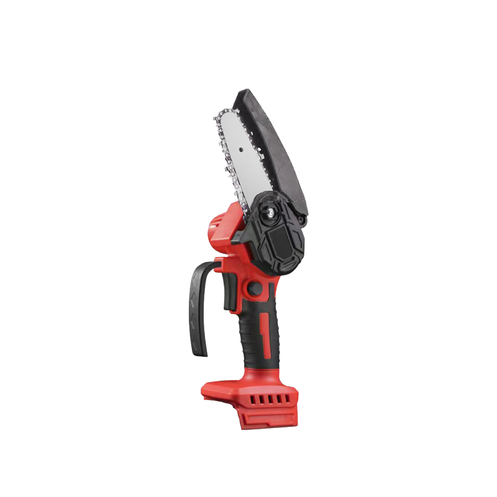 Mini motorsåg 4/6- tum sladdlös träbearbetning handhållen trädgårdssåg skärande elverktyg passar dewalt/milwaukee 18v batteri: Brun