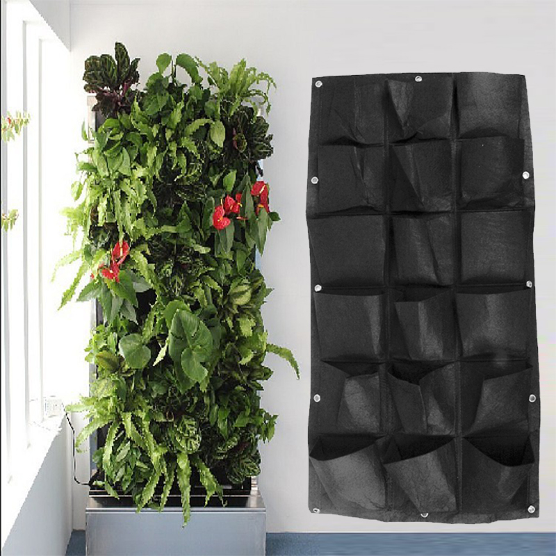 18 zakken Verticale Tuin Muur Planter Bloempotten Opknoping Plant Potten Groene Muur Pot Balkon Tuin Decoratie Tool