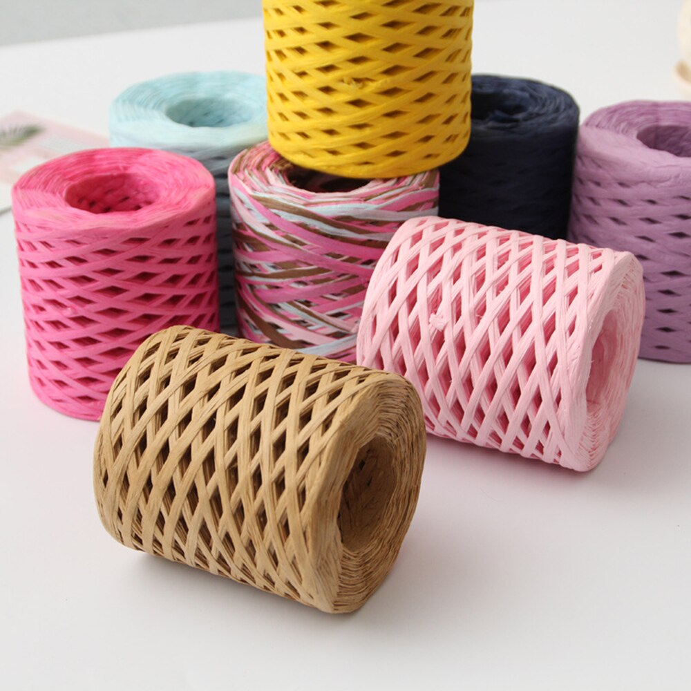 1 stücke 200m/rolle Bast Papier Bänder Verpackung Schnur Seil Für Kasten Verpackung Diy Handwerk Dekorationen