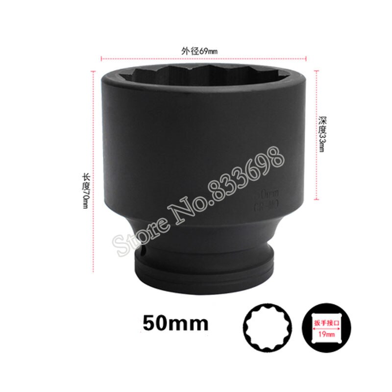 Een Stuks 3/4 Inch Lucht Socket Adapter CR-MO Torx Hoofd 12 Point Elektrische Impact Pneumatische Dopsleutel Voor Power Dille tool