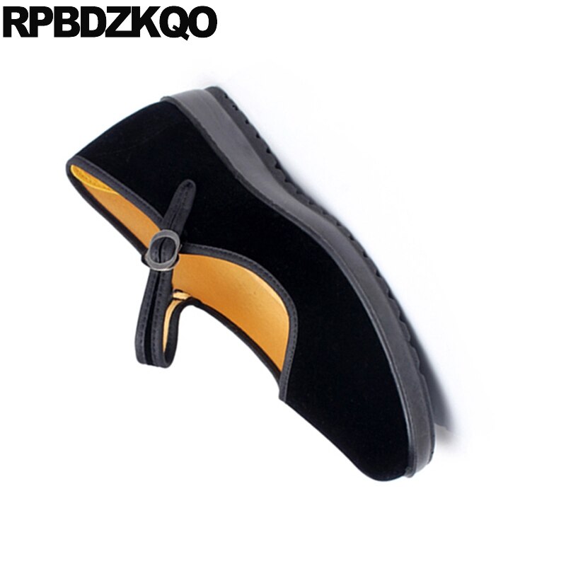 ladies women suede large size elderly chinese black spring autumn cheap shoes china flats 33 round toe walking