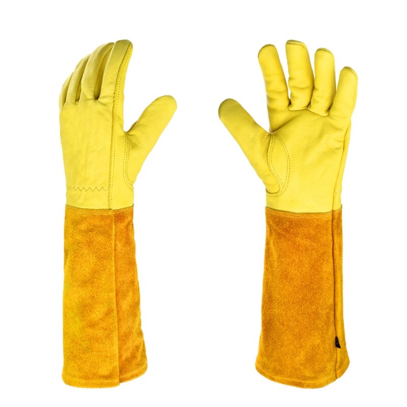 Guantes de poda de rosas para hombres y mujeres, guantes largos de jardinería a prueba de espino, Guante de cuero transpirable, el mejor de jardín