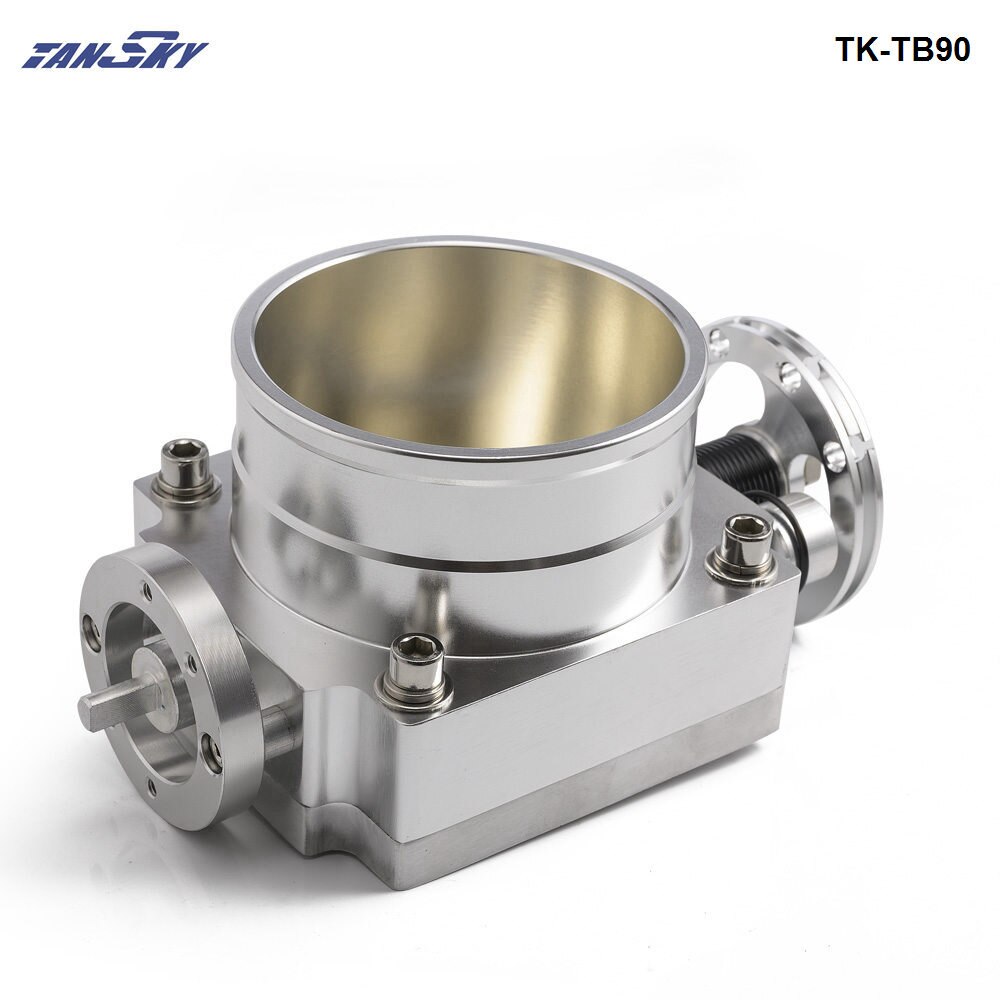 90MM CNC Aluminum High Flow Air Intake Manifold Engine Throttle Body TK-TB90