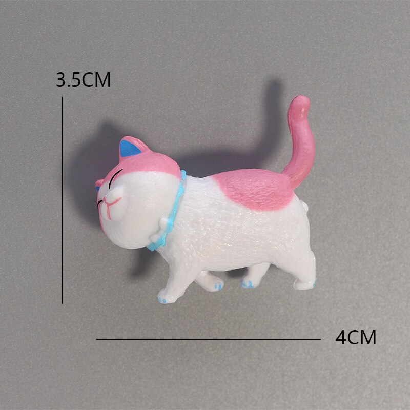 Combinación de gatitos japoneses para refrigerador, de colección de recuerdos, lindos imanes de nevera para gatos pequeños, animales amarillos, negros y blancos: A