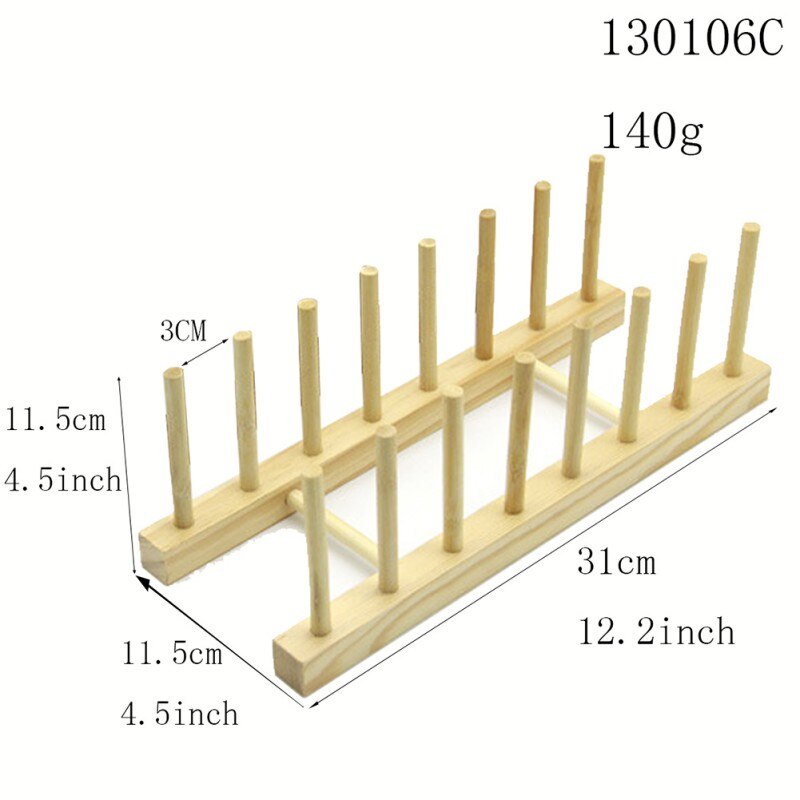 Bamboo Wooden Drainage Dish Rack Kitchen Storage Plates Holder Cabinet Organizer Pot Lid Cutting Board Drying Shelf: 57A8