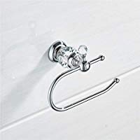 Chrome Crystal Toilet Paper Holder Solid Brass Roll Holder Polish Shlef Paper Towel Wall Mounted Bathroom Accessories: A
