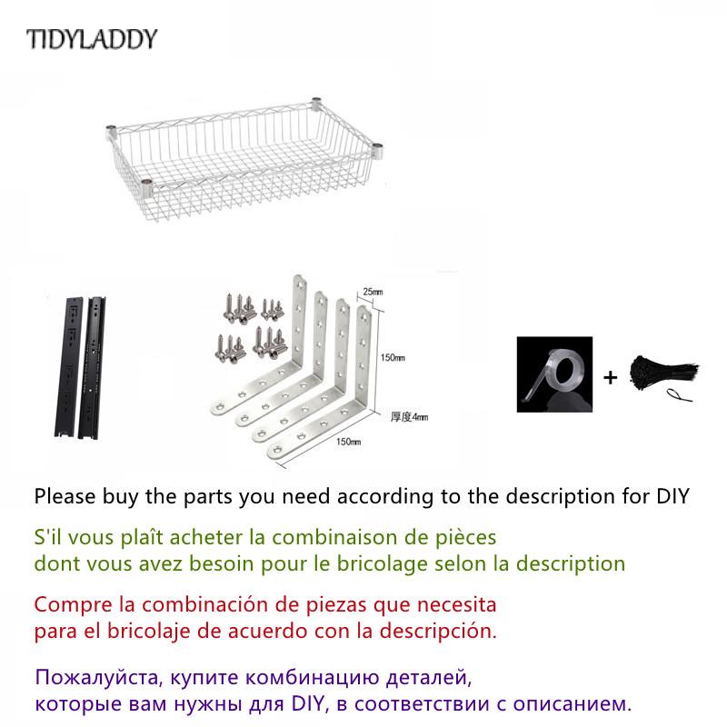Diy Schrank Schublade Korb Küche Lagerung Regal Organizer Schiebe Schrank Korb Herausziehen Metall Schublade Typ Gittergewebe Korb