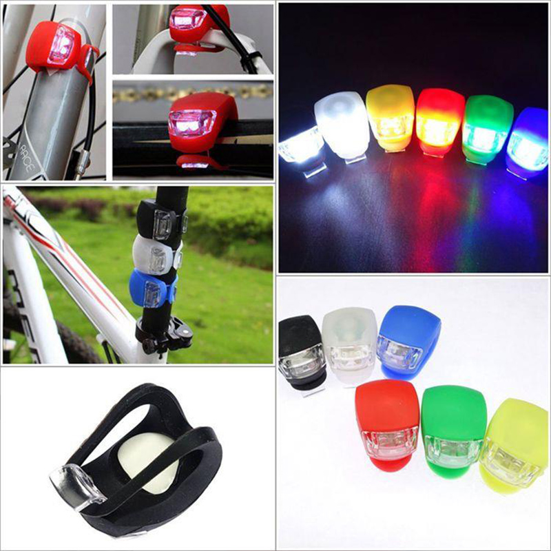 Neue Fahrrad Vorderseite Licht Silikon LED Kopf Vorder Hinterrad Fahrrad Licht Wasserdicht Radfahren Mit Batterie Fahrrad Zubehör Fahrrad