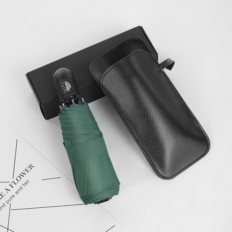 Mini Vijf Opvouwbare Automatische Pocket Paraplu 8 K Winddicht Pure Kleur Draagbare Outdoor 6 Kleuren Regendicht Vrouwen En Mannen