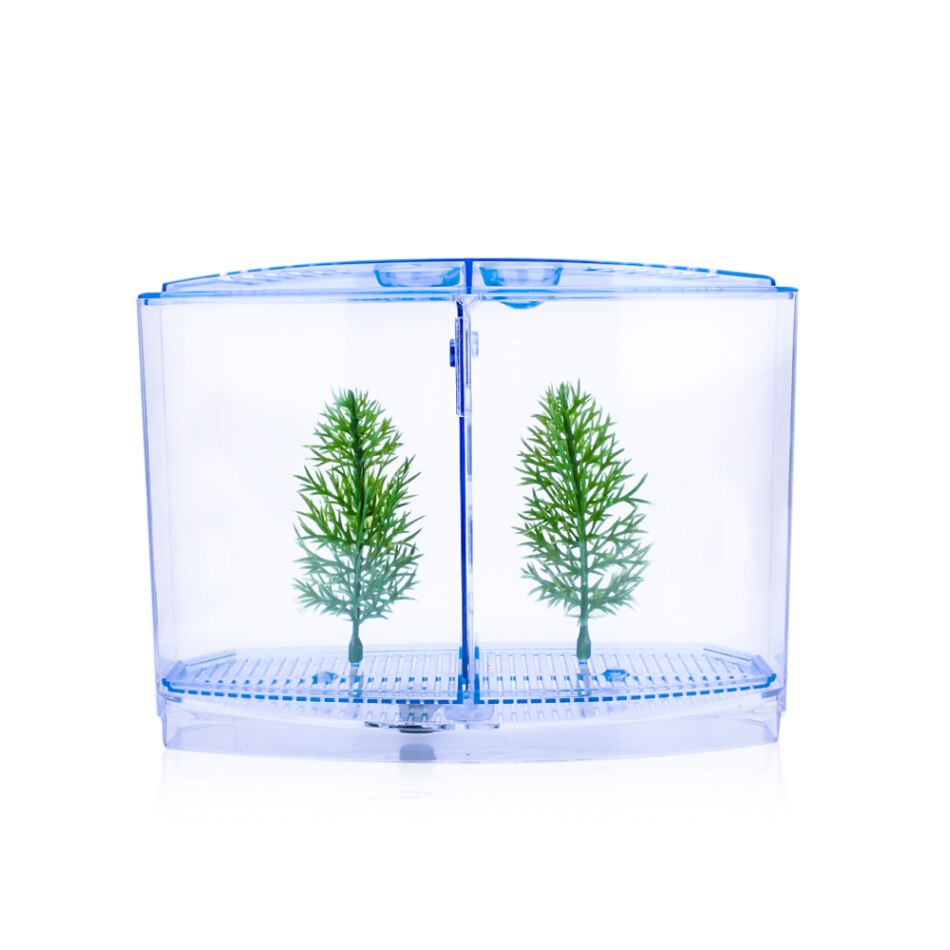 Mini Fish Tank Aquarium Betta Box Transparent LED Light Arcylic Fish Breeding Box Double Guppies Hatching Double Layer Incubator: 2grid