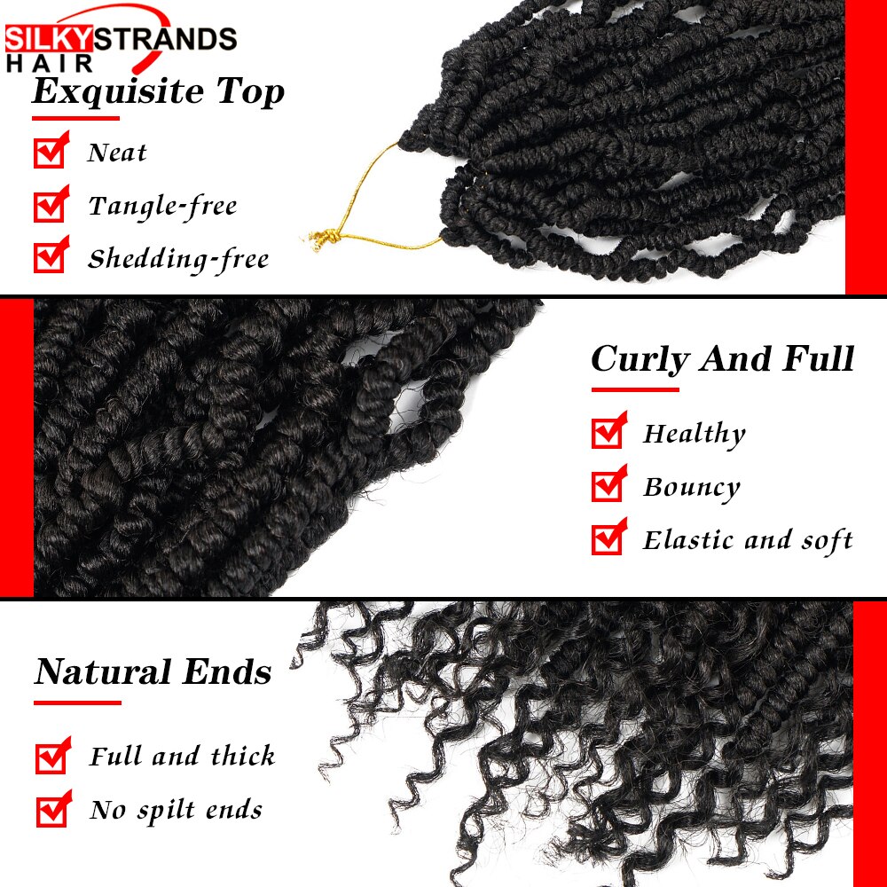 12 inch Passion Spring Twists Hair Synthetic Crotchet Hair Extensions Pre Looped Ombre Crochet Braids Nubian Twist