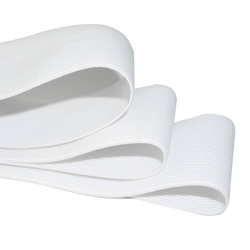 1Meter 15/20/25/30/35/38/50/60 Mm Wit/zwarte Platte Elastische Band Riem Trim Naaien/Lint Diy Singels Kledingstuk Naaien Accessoires: white / 50mm x 100cm
