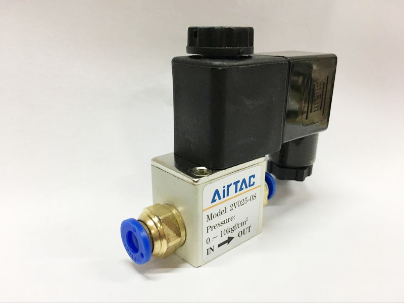 Airtac 1/4 "bsp Válvula de control de aire solenoide neumática de 2 posiciones aluminio 2V025-08 AC220V/DC24V