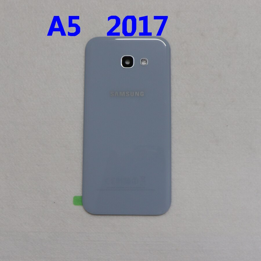 Back Glass For SAMSUNG Galaxy A3/A5/A7 A320 A520 A720 A320F A520F Back Battery Cover Rear Door Housing Case Replacement: A5 2017  blue