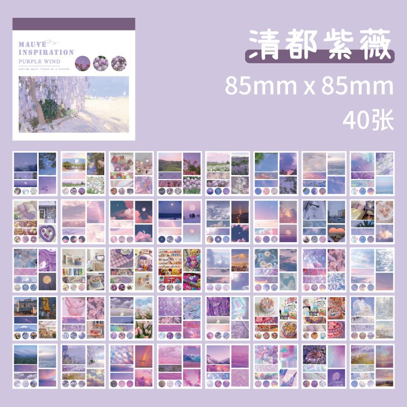 40Pcs Dagelijkse Landschap Washi Stickers Set Voor Journaling Plakboek Zelfklevende Decoratieve Sticker Voor Scrapbooking Diary Planner: E