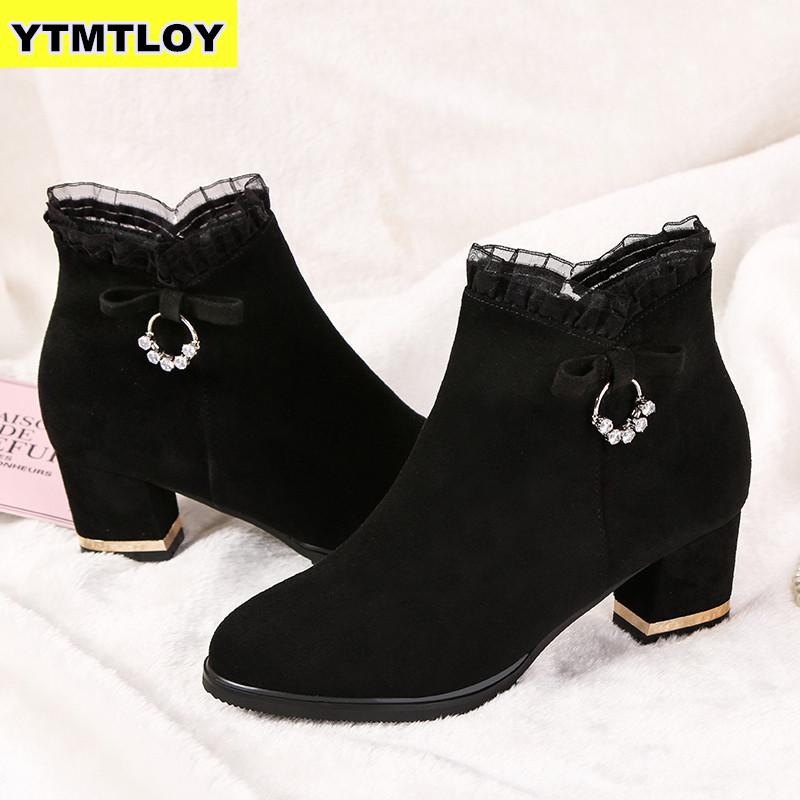 Botas De Invierno para Mujer, cálidos Zapatos para mantener la nieve, Zapatos De Mujer media pantorrilla De plataforma, botas al tobillo, botas De , tacones, Zapatos De Mujer