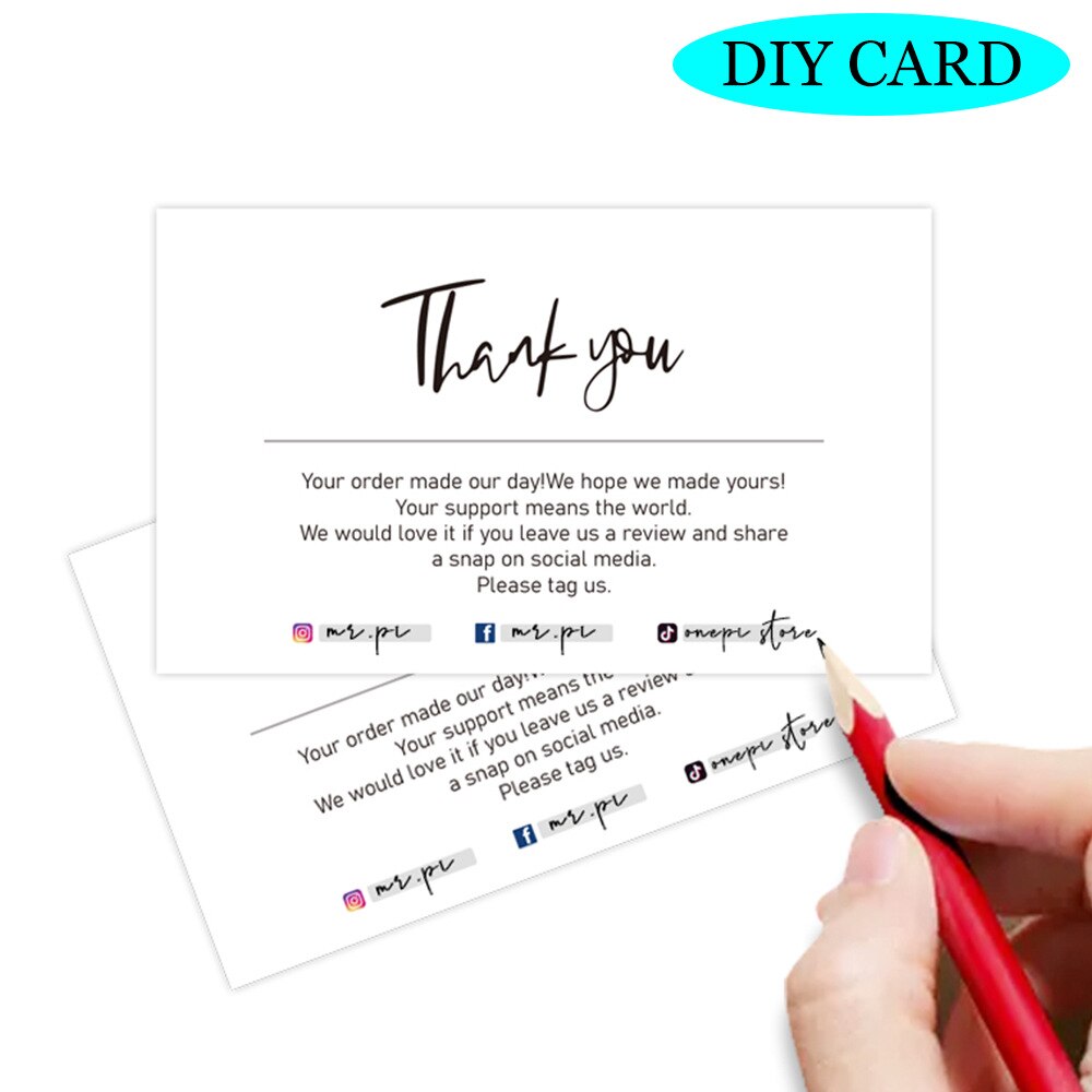 10-30Pcs Customer Thank You card Business Printable White Thanks For Your Purchase Card Paper Card For Small Shop Packet