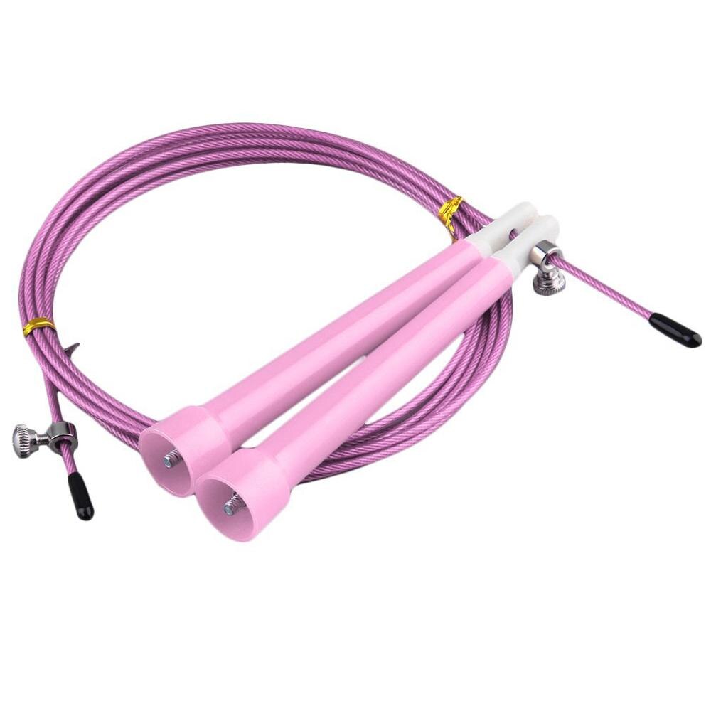 3m High Speed Aerobic Steel Wire Skipping Rope Length Adjustable Jump Rope Crossfit Fitness Equipment Skip Rope: pink
