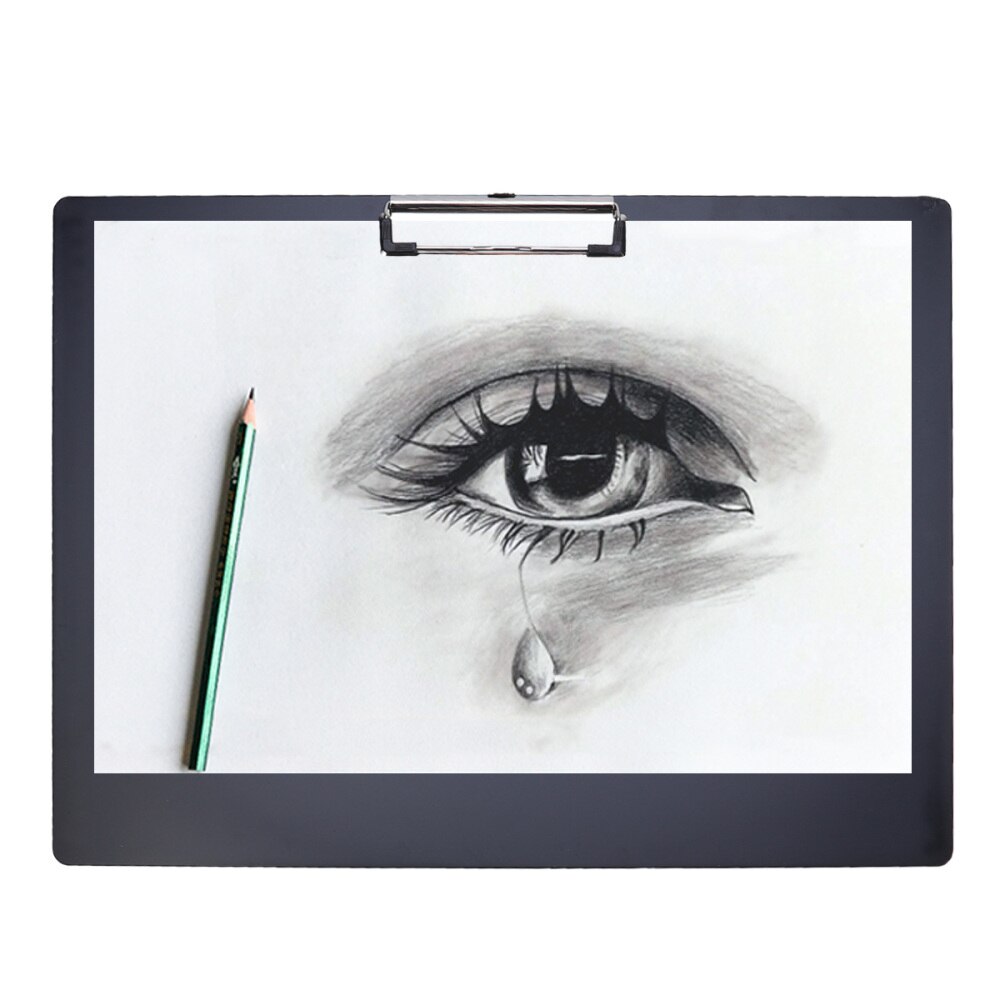 1PC Black Practical Durable A3 Horizontal Clipboard Clip Board Drawing Paper Clip Pad