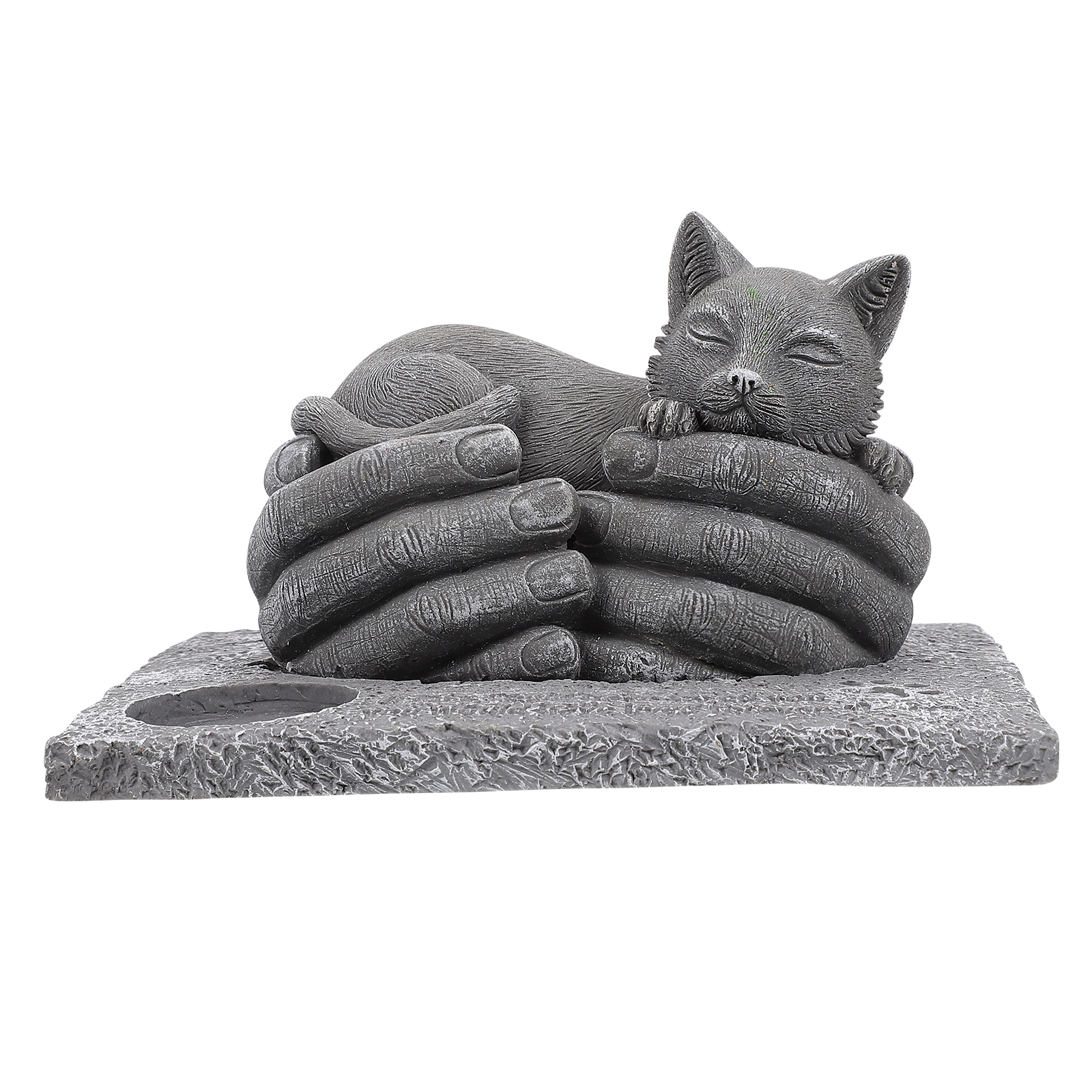 Porte-bougie en forme de pierre tombale, accessoire de prière, porte-bougie en plein Air, ornement, pour chien, chat, 1 pièce: Grey cat