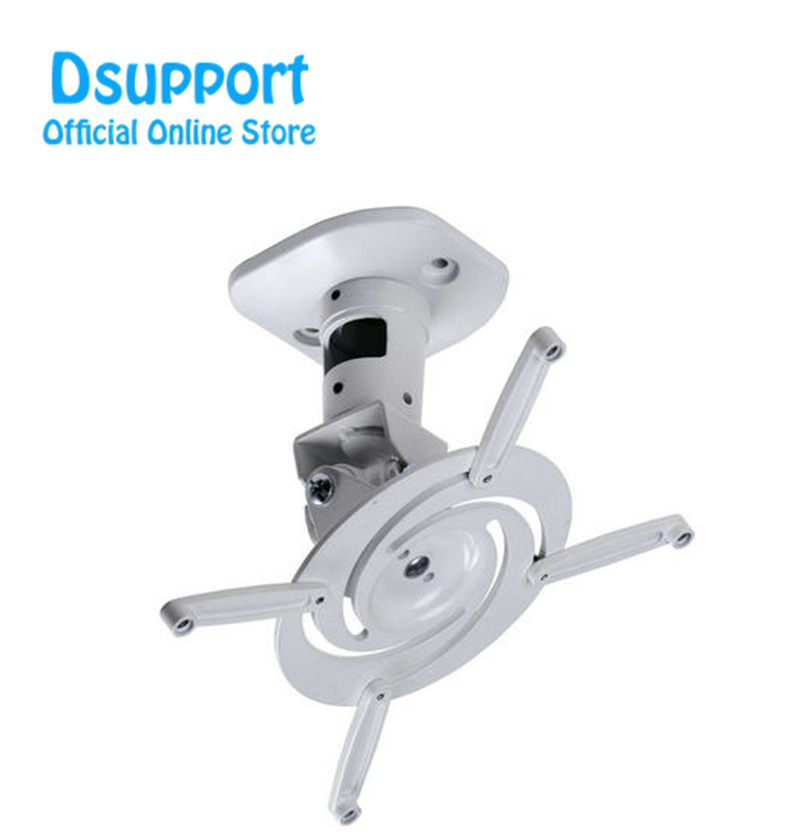 PR01 Aluminum Alloy 360 Degree Universal Projector Mount Bracket Ceiling Wall Hanger Black White