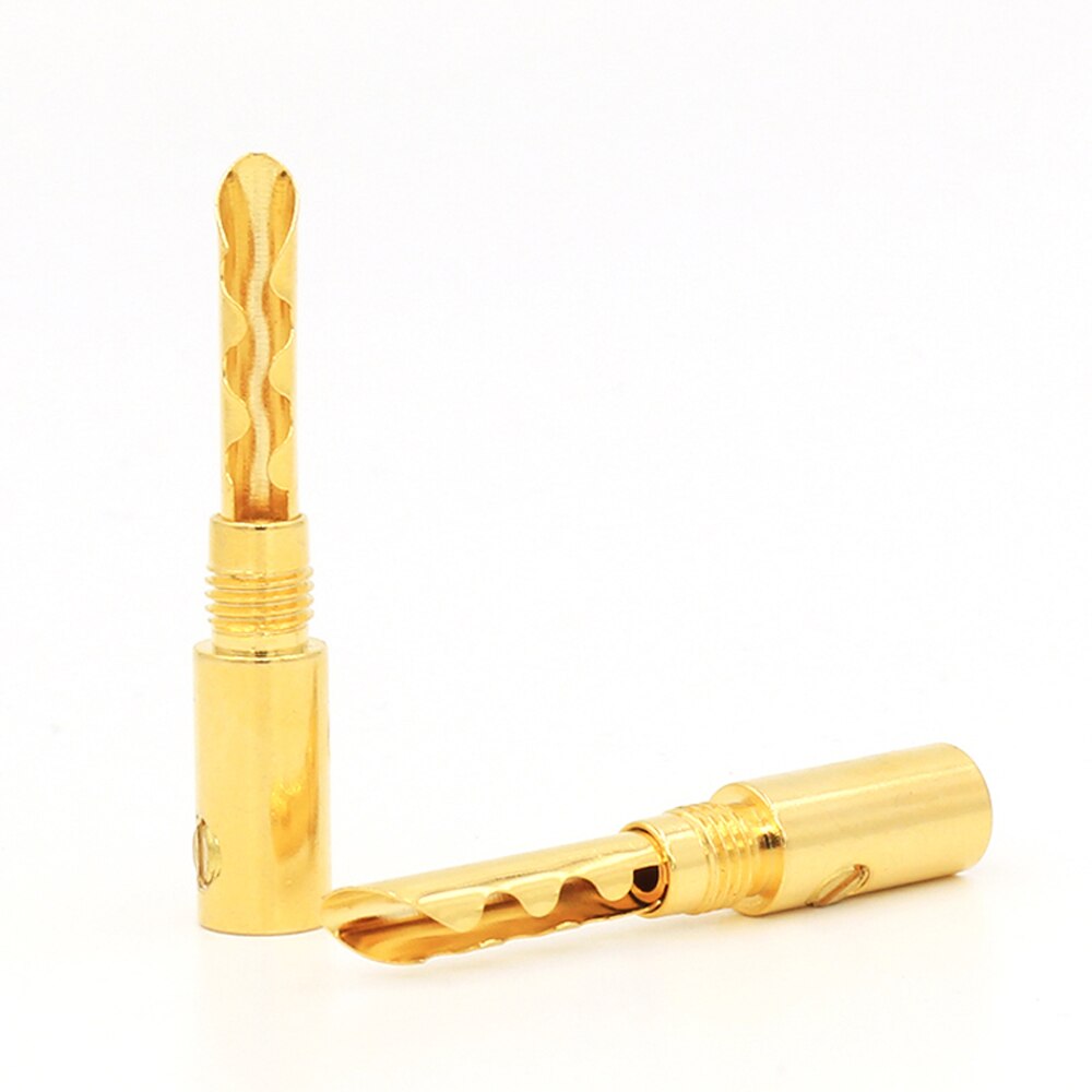 12 Uds BA1418 24K cobre chapado en oro BFA 4mm conector Banana macho de altavoz