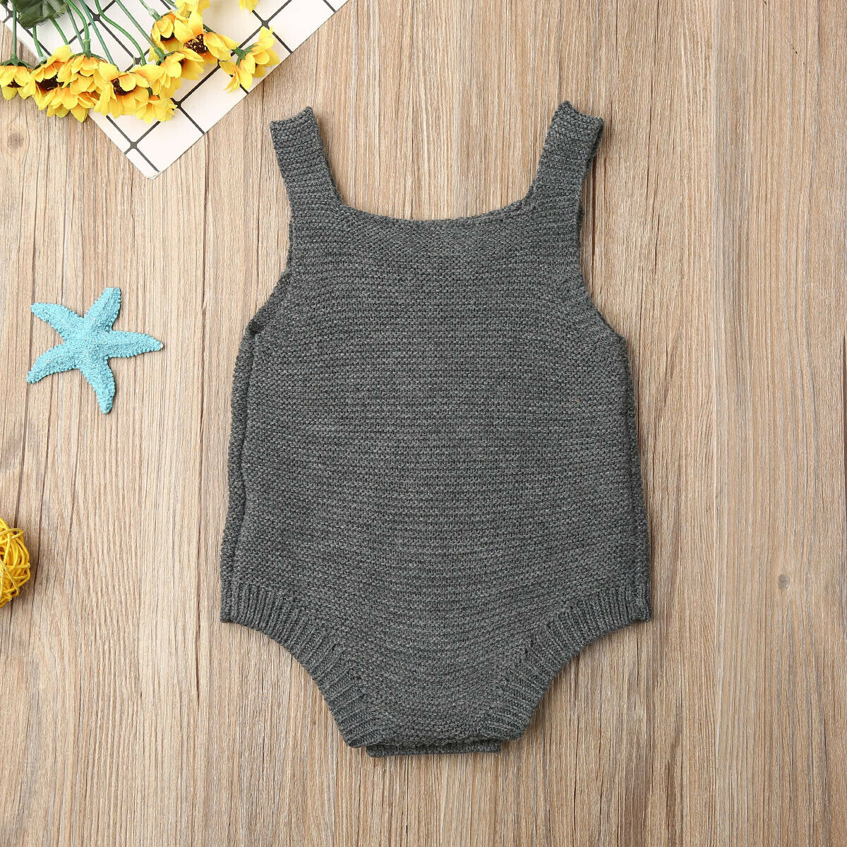 Baby Spring Autumn Clothing Newborn Infant Baby Boy Girl Knitted Bodysuit Jumpsuit Sleeveless Outfits Heart Star Clothes