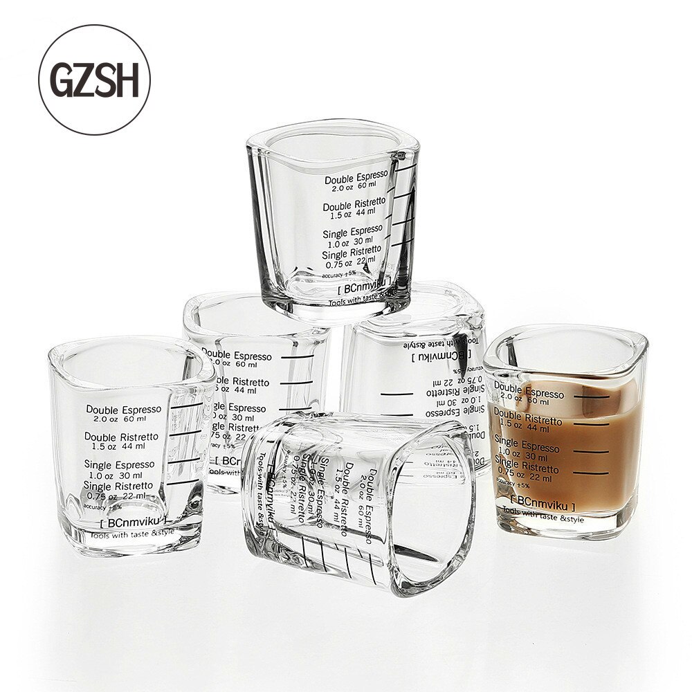 Coffee Accessories 60ml Square Thickened Glass Ounce Cup Graduated Measuring Cup Concentrated Cup Espresso Coffee Cup