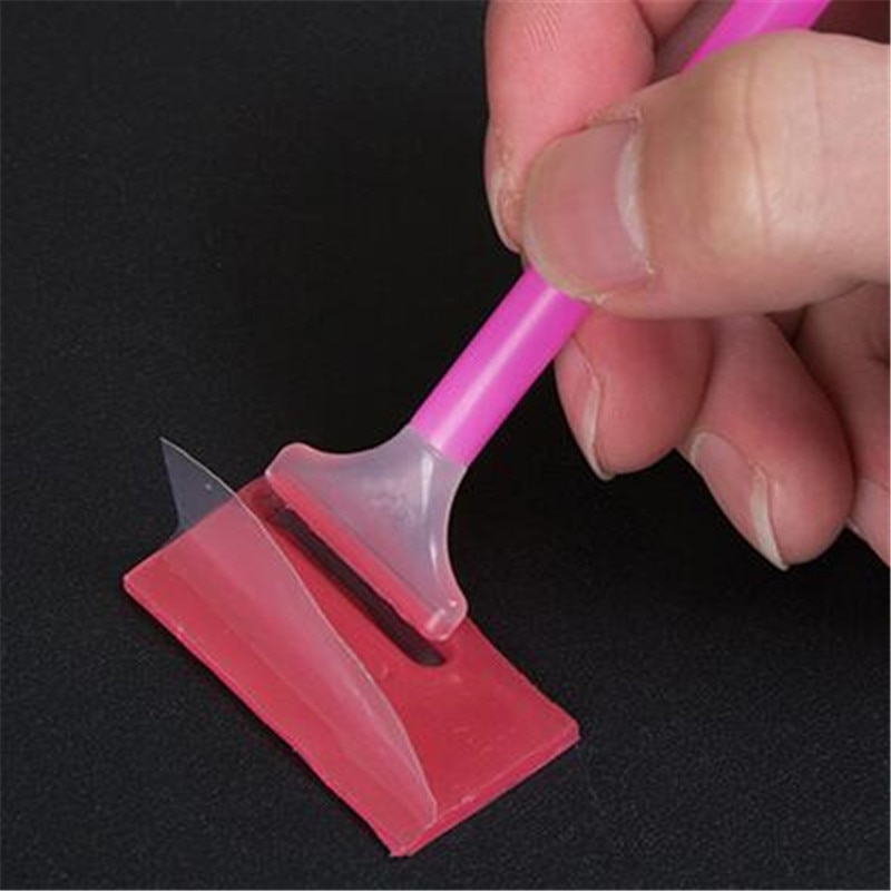10Pcs 2cm*2cm DIY Red Paste Sticker Dotting Rhinestone Point Pen Drilling Special Mud Nail Art Tools