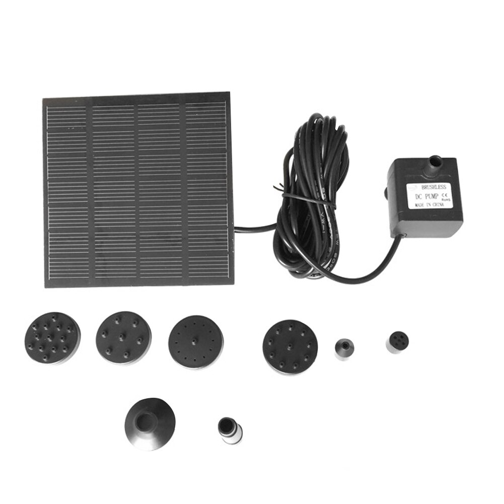 MASO Zonne Vijverpomp - Zonne Fonteinpomp 9V 1.8W 260L/H - Milieuvriendelijke Waterpomp Voor Vijver, Vogelbad & Aquarium