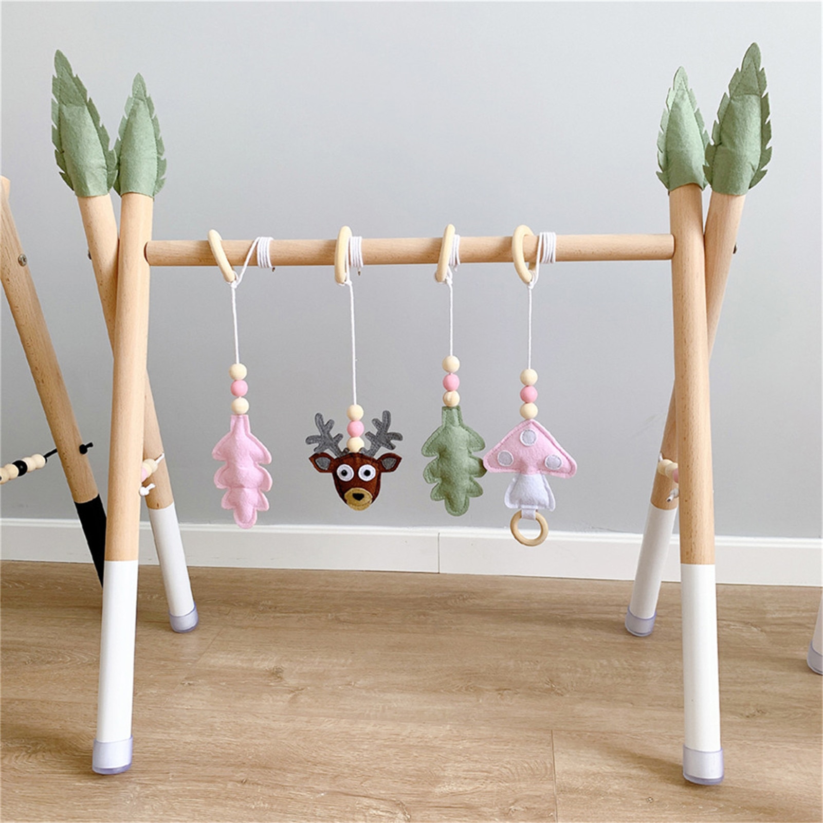 Nordic Houten Baby Activiteit Gym Spelen Kwekerij Zintuiglijke Ring-Pull Speelgoed Fitness Frame Kamer Decor Kleding Rack Speelgoed Voor kinderen