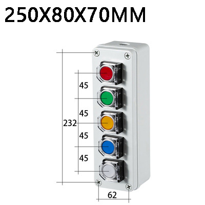 Indoor and outdoor button box Emergency stop start switch Power reset alarm iron door elevator motor Electrical control box: Purple