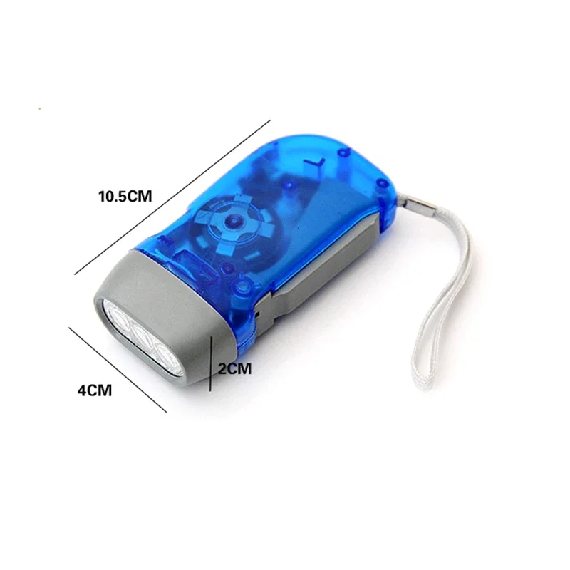 3 LED prensado manual dinamo manivela energía linterna antorcha luz mano presión manivela Camping lámpara luz