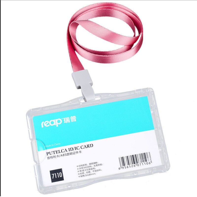 Reap 7110 negocios ID/IC/placa tarjeta funda, soporte tranluscent tarjeta para la empresa de la Oficina de la escuela exposición uso con cordón: 7110pink