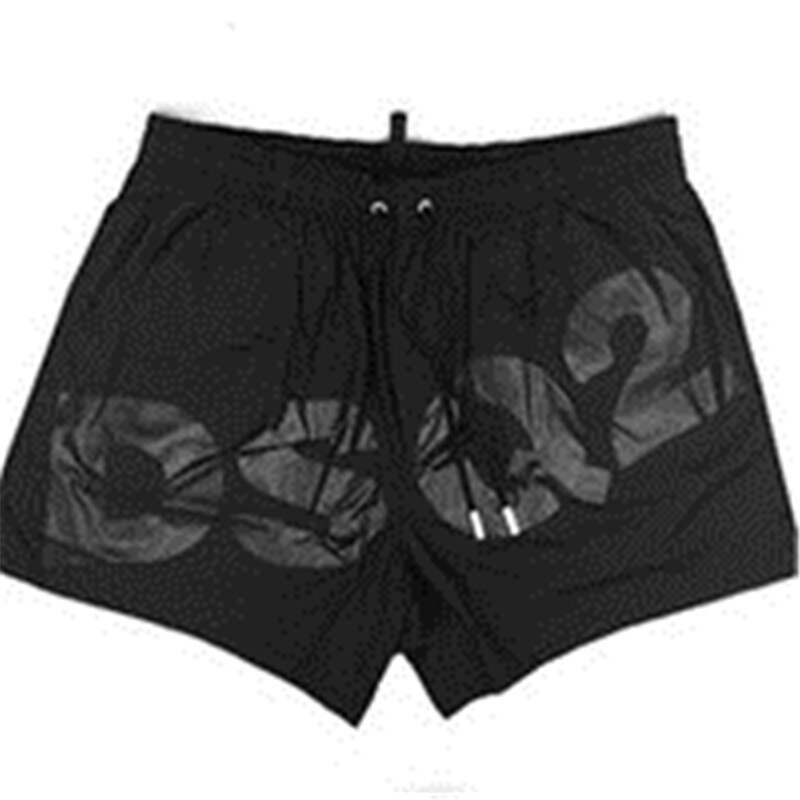 Ropa Hombre – pantalon de plage en Polyester pour hommes, imprimé de lettres, short de natation,: Black / XL 180cm-70kg