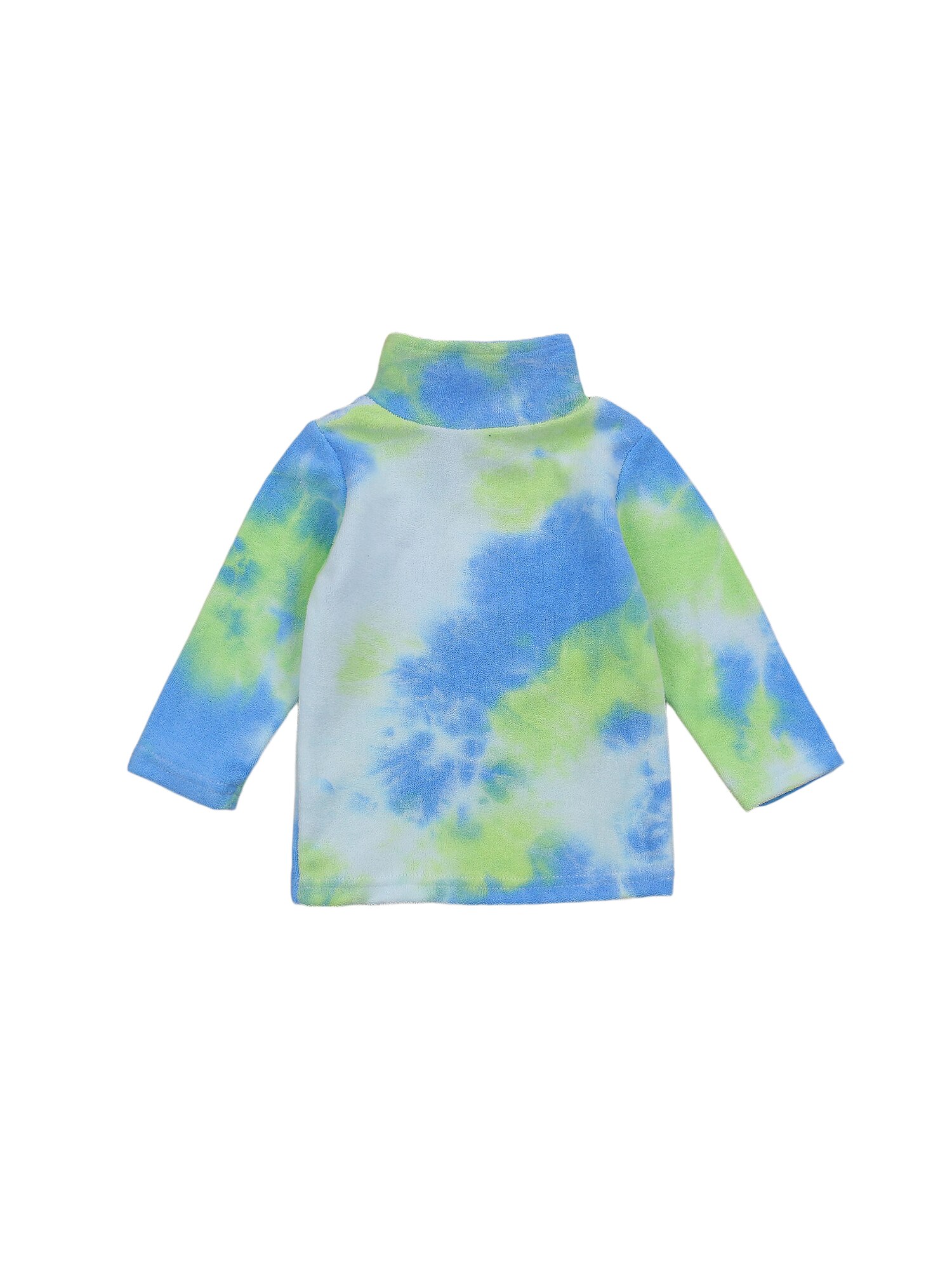 Haut en polaire coloré teinté avec fermeture éclair pour bébé, garçon et fille, vêtement d'extérieur, automne-hiver, col haut, manches longues, sweat-shirts 6m-5t