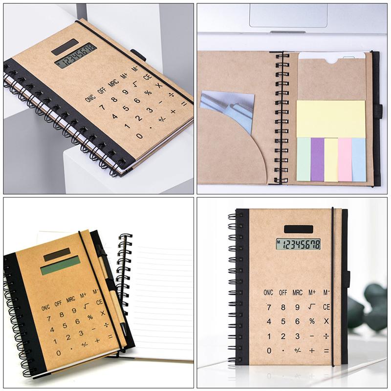 Multifunctionele Notepad Met Zonne-energie Rekenmachine Business Supplies Papier Rekenmachine Met Zonne-energie Notebook